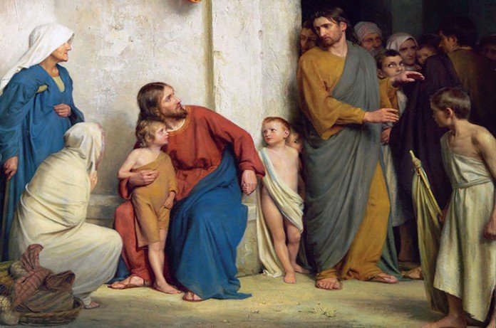 Imagem de Jesus protegendo crianças